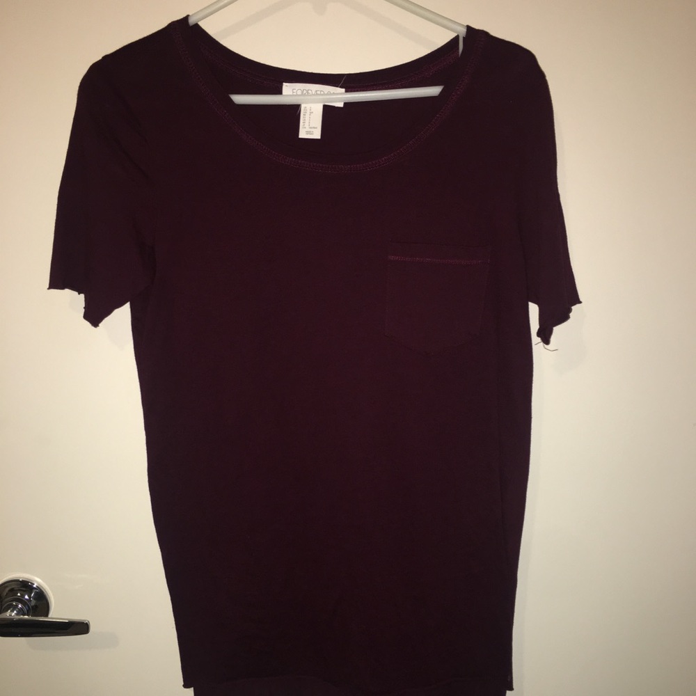 Burgundy tunic dress with side slits